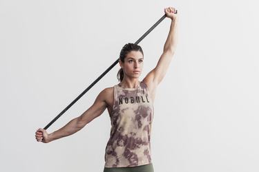 Nobull High-Neck Tie-Dye Women's Tank Tops Brown | Australia (VD4036)